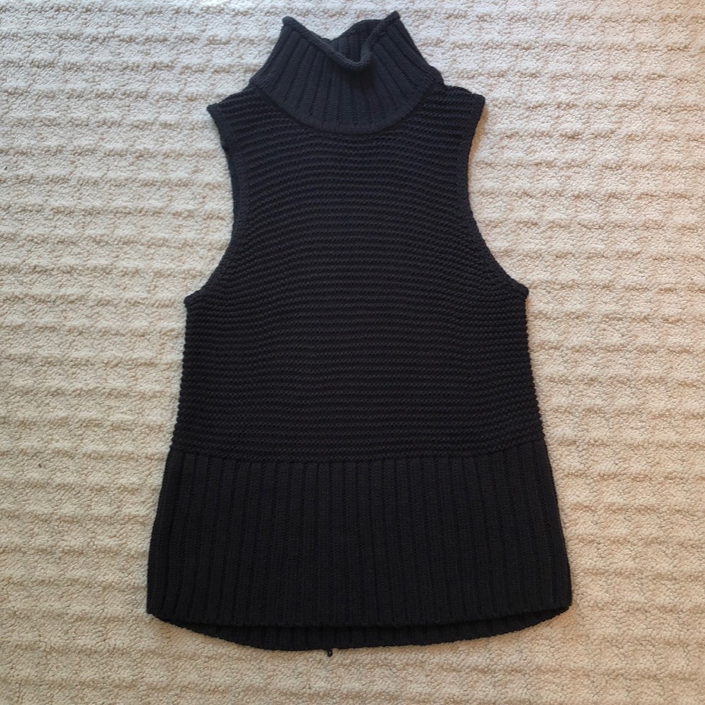 Gap sleeveless turtleneck tunic sweater charcoal